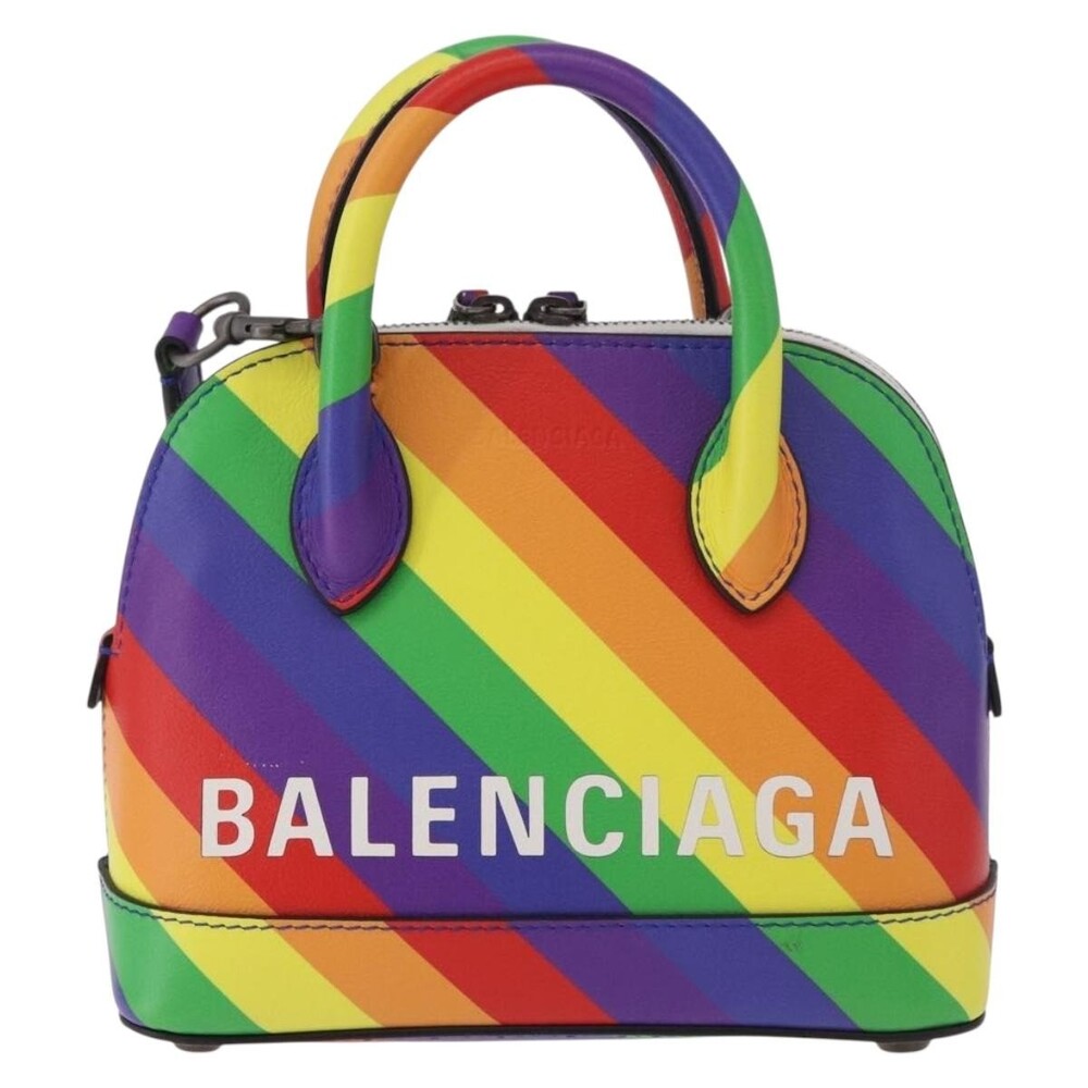 Balenciaga Leather Ville Handbag Multicolor